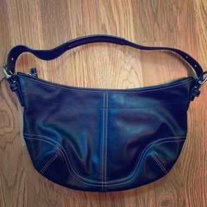 Black leather Coach purse